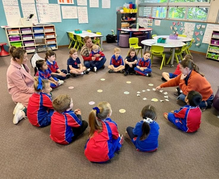 kindergarten classroom and students
